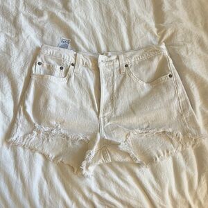 Levi Women's White Denim Shorts